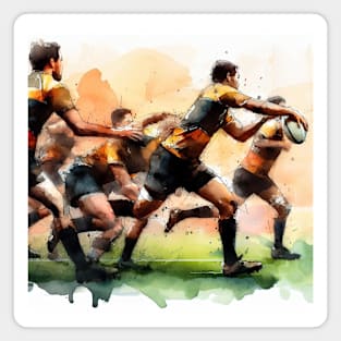 Artistic illustration of men playing rugby Magnet